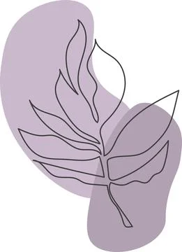 A plant drawn in a vector by one continuous line. Stock Illustration
