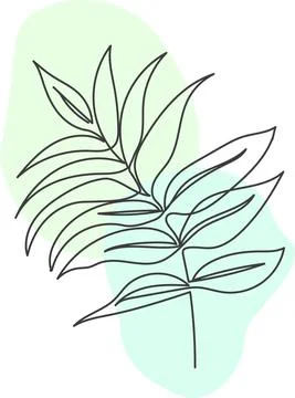 A plant drawn in a vector by one continuous line. Stock Illustration