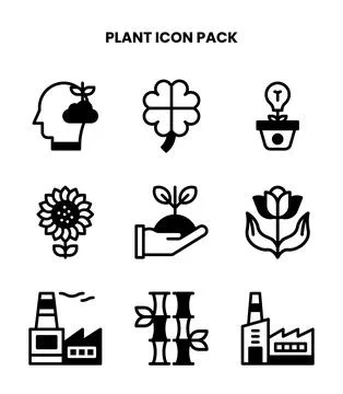 Plant DuoTone Vector Icons Pack Stock Illustration