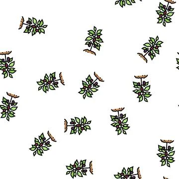 Plant eggplant vector seamless pattern Stock Illustration