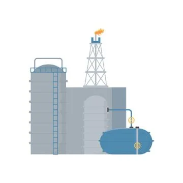 Plant factory process exploration fracking Illustrazione stock