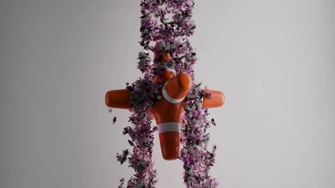 Plant falling on cones 3D Stock Footage 267001587
