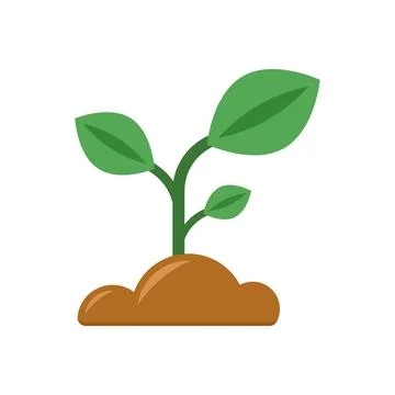 Plant flower icon in flat style. Sprout leaf vector illustration on isolate.. Stock Illustration