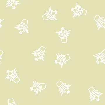 Plant flower pineapple line vector seamless pattern Stock Illustration
