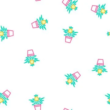 Plant flower pineapple vector seamless pattern Stock Illustration