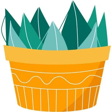 Plant in flowerpot vector flat icon illustration 库存插图
