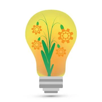 Plant with gear Stock Illustration