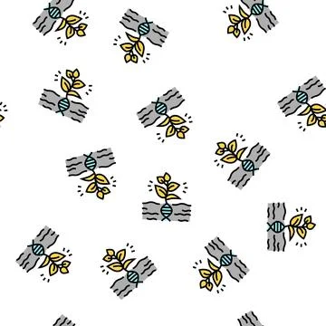 Plant genetic vector seamless pattern flat 스톡 일러스트