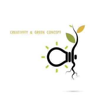 Plant growing inside the light bulb logo.Green eco energy concept.Tree of Kno Stock Illustration