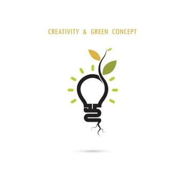 Plant growing inside the light bulb logo.Green eco energy concept.Tree of Kno Stock Illustration