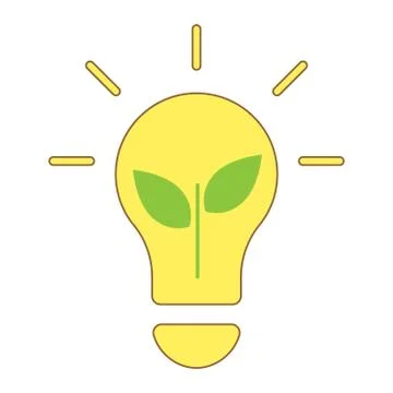 Plant growing inside the light bulb energy saving Illustrazione stock