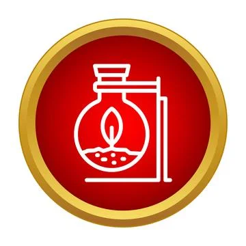 Plant growing in laboratory flask experiment icon Stock Illustration