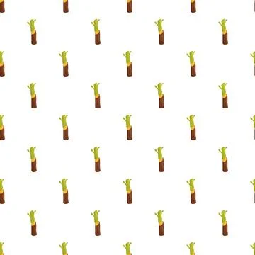 Plant growing pattern from grafted tree cuttings Illustrazione stock