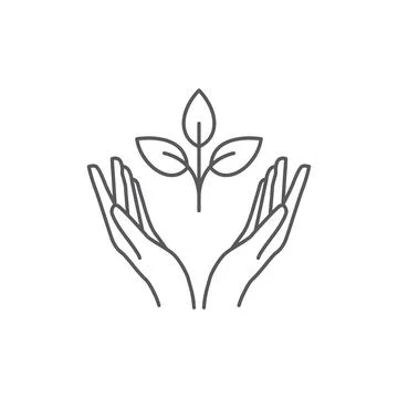 Plant in hand flat icon Stock Illustration