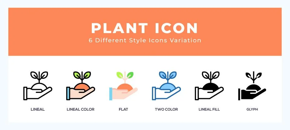 Plant icon set. Design elements for logo Illustrazione stock