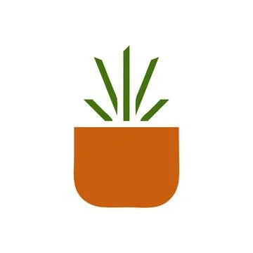 Plant icon solid brown green colour symbol illustration. 스톡 일러스트