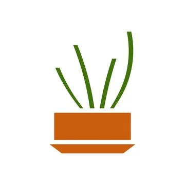 Plant icon solid brown green colour symbol illustration. Stockillustratie