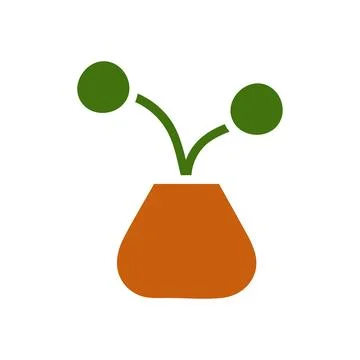 Plant icon solid brown green colour symbol illustration. Stockillustratie