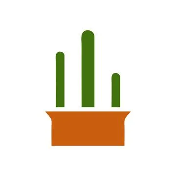 Plant icon solid brown green colour symbol illustration. Stockillustratie