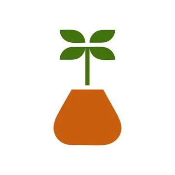 Plant icon solid brown green colour symbol illustration. 스톡 일러스트