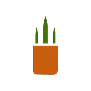 Plant icon solid brown green colour symbol illustration. Illustrazione stock