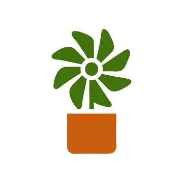 Plant icon solid brown green colour symbol illustration. Illustrazione stock