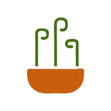 Plant icon solid brown green colour symbol illustration. Stockillustratie