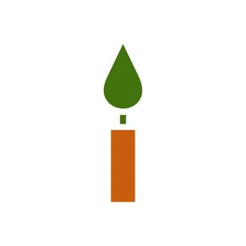 Plant icon solid brown green colour symbol illustration. Stockillustratie