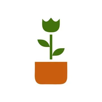 Plant icon solid brown green colour symbol illustration. 库存插图