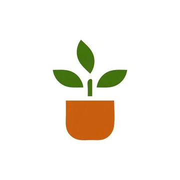 Plant icon solid brown green colour symbol illustration. 스톡 일러스트