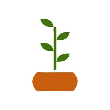 Plant icon solid brown green colour symbol illustration. Stock Illustration