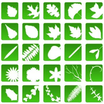 Plant icons Stock Illustration