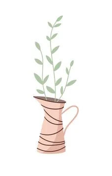 Plant in a jug. Stock Illustration