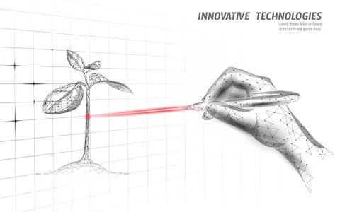 Plant laser analysis modern technology. Natural science research drugs nutrition Stockillustratie