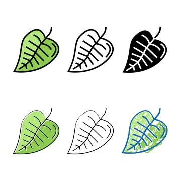 Plant leaf color icon vector multistyle Stock Illustration