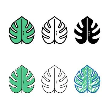 Plant leaf color icon vector clean Stock Illustration