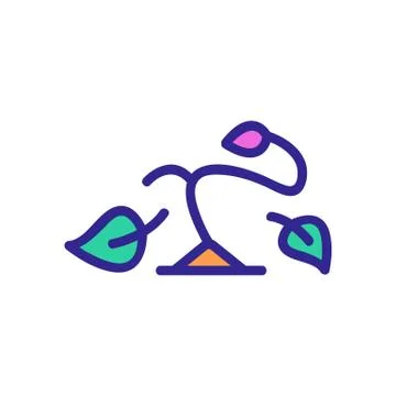 Plant leaf fall icon vector outline illustration Stock Illustration