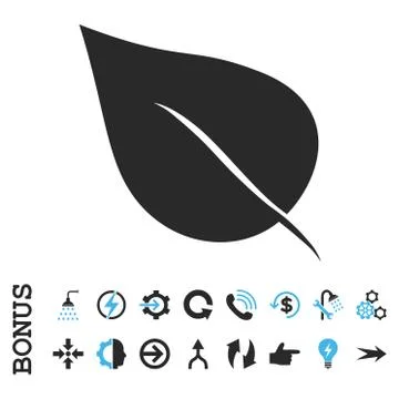 Plant Leaf Flat Vector Icon With Bonus Illustrazione stock