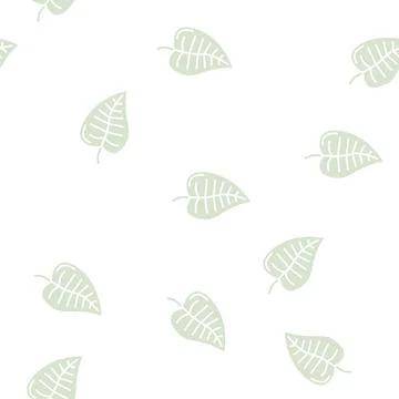 Plant leaf glyph seamless pattern Stock Illustration