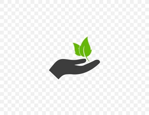 Plant leaf in hand icon. Vector illustration. flat design. Stock Illustration