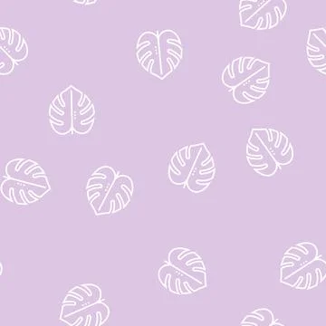 Plant leaf line seamless pattern Illustrazione stock