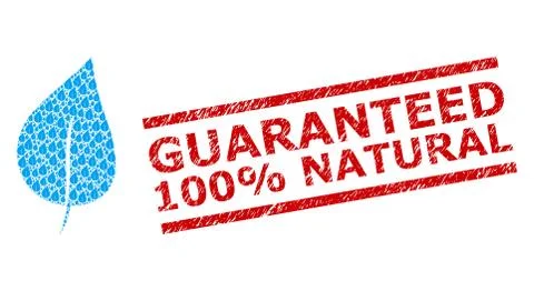 Plant Leaf Recursion Mosaic of Plant Leaf Icons and Scratched Guaranteed 100 Illustrazione stock