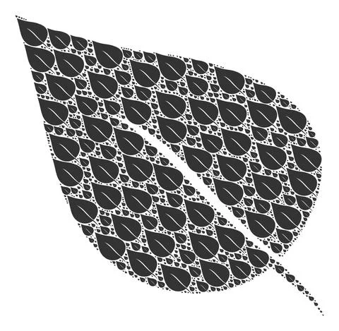 Plant Leaf Recursive Mosaic of Itself Icons Stock Illustration