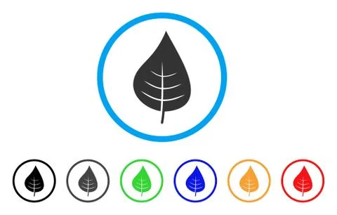 Plant Leaf Rounded Icon Stock Illustration