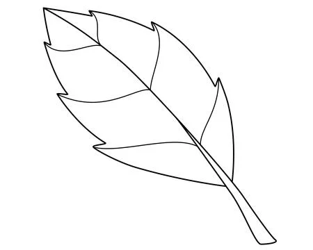 Plant leaf simple element - vector linear picture for coloring. 스톡 일러스트