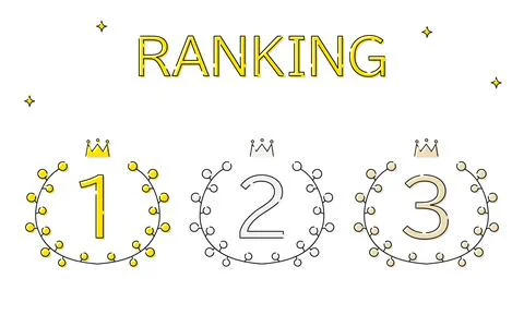 Plant leaf style simple line drawing ranking icon set Illustrazione stock