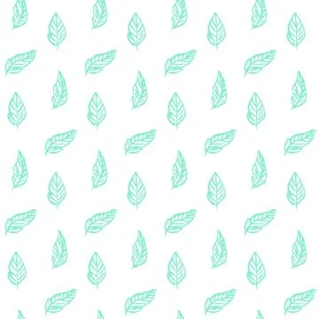 Plant Leaf Trendy Seamless Pattern Stock Illustration