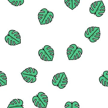 Plant leaf vector seamless pattern Stock Illustration