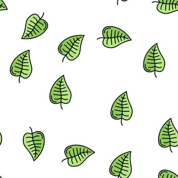 Plant leaf vector seamless pattern Stock Illustration