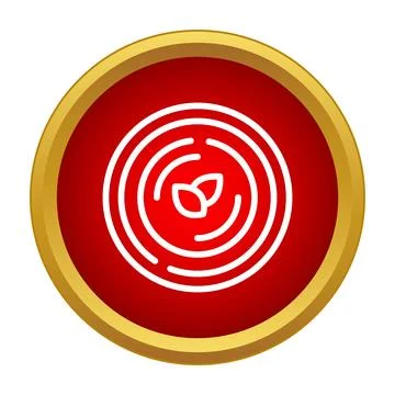 Plant leaves growing inside a red target icon Stock Illustration